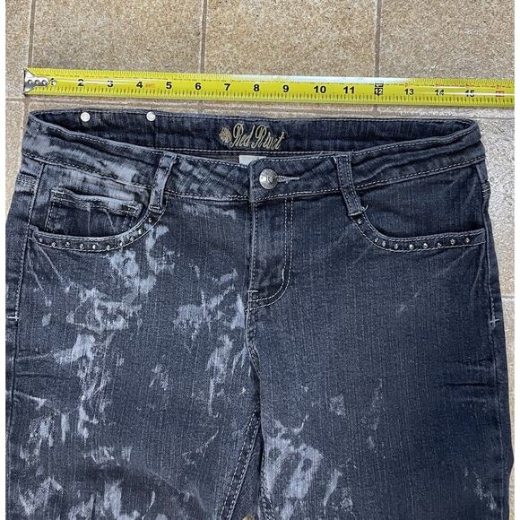 Red Rivet Jeans Black Spots/Gray Bedazzled/Embellished Pockets Women’s Size 9 - Picture 3 of 14